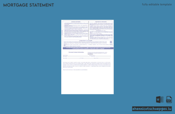 Hypothekenabrechnung der NMB Bank in Simbabwe, Word- und PDF-Format, 3 Seiten, Beispielvorschau